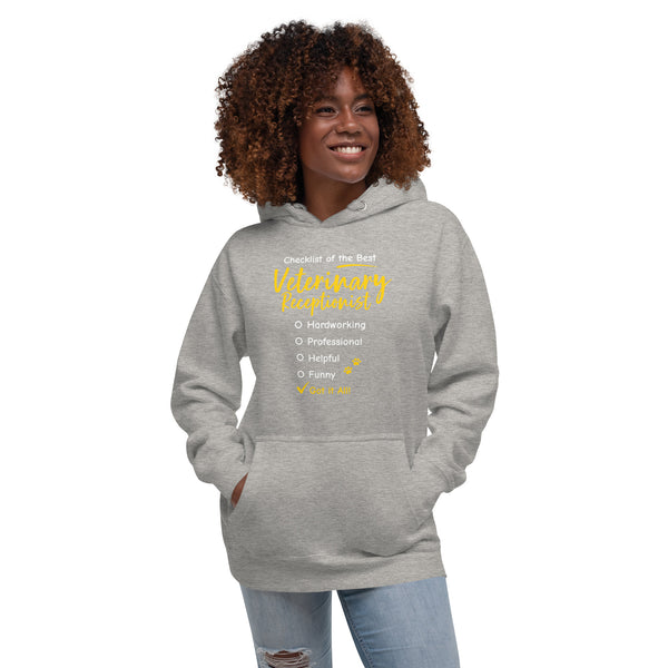 Veterinary Receptionist checklist Women's Premium Hoodie-I love Veterinary