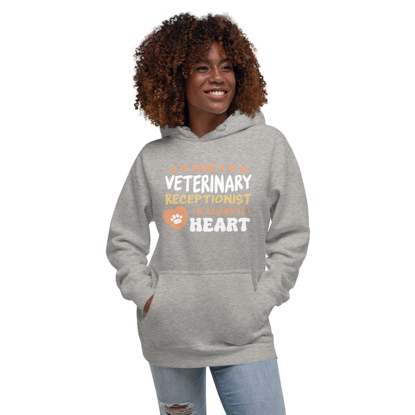 Veterinary receptionist work of heart Women's Premium Hoodie-I love Veterinary