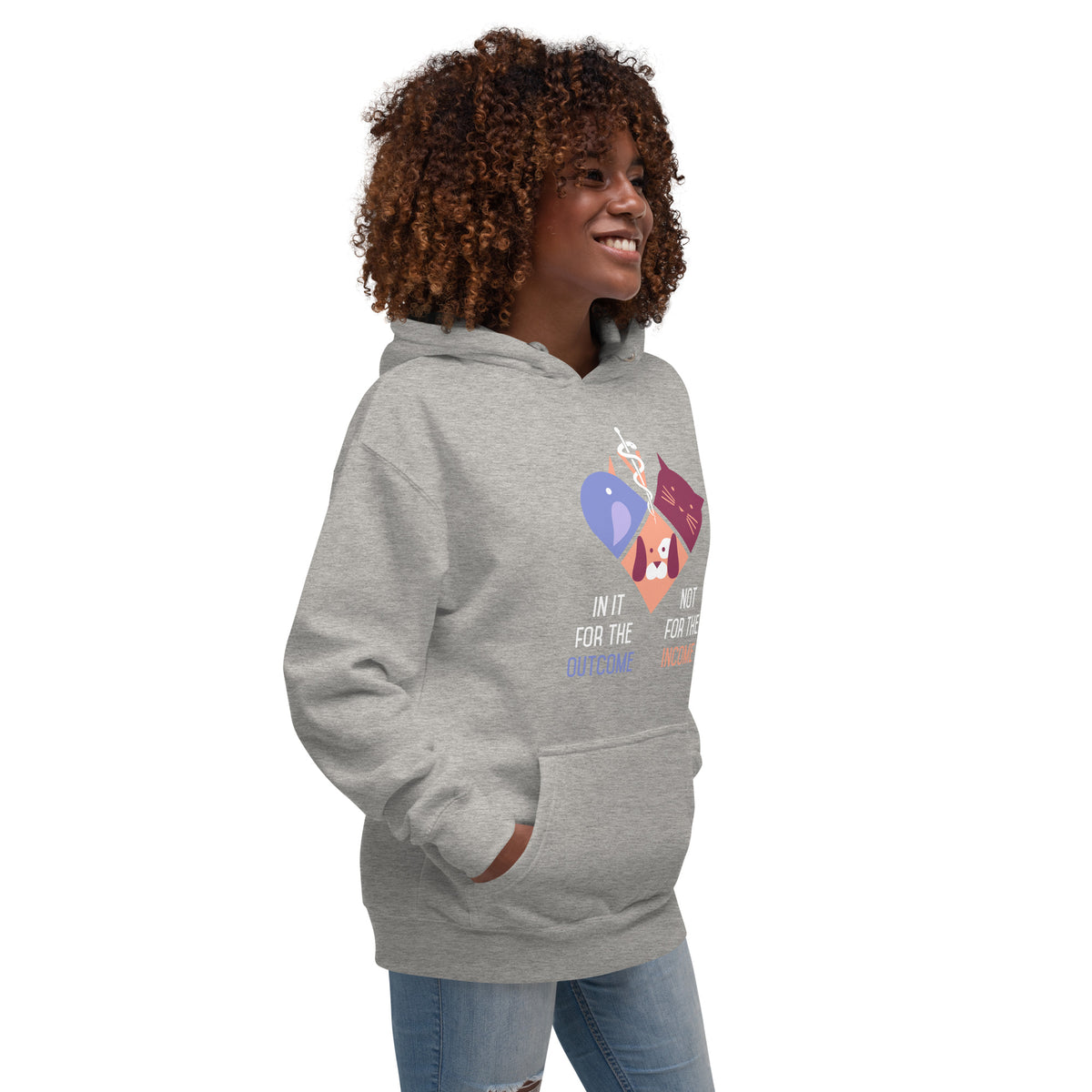 In it for the income not for the outcome Unisex Premium Hoodie-Premium Unisex Hoodie-I love Veterinary