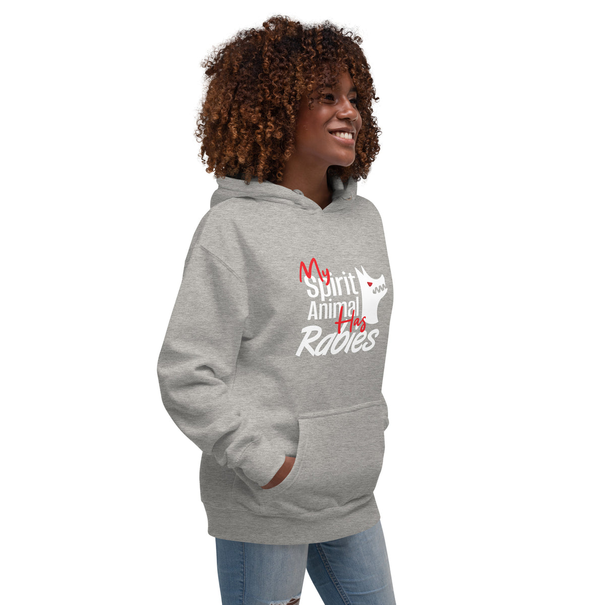 My spirit animal has rabies Unisex Premium Hoodie-Premium Unisex Hoodie-I love Veterinary