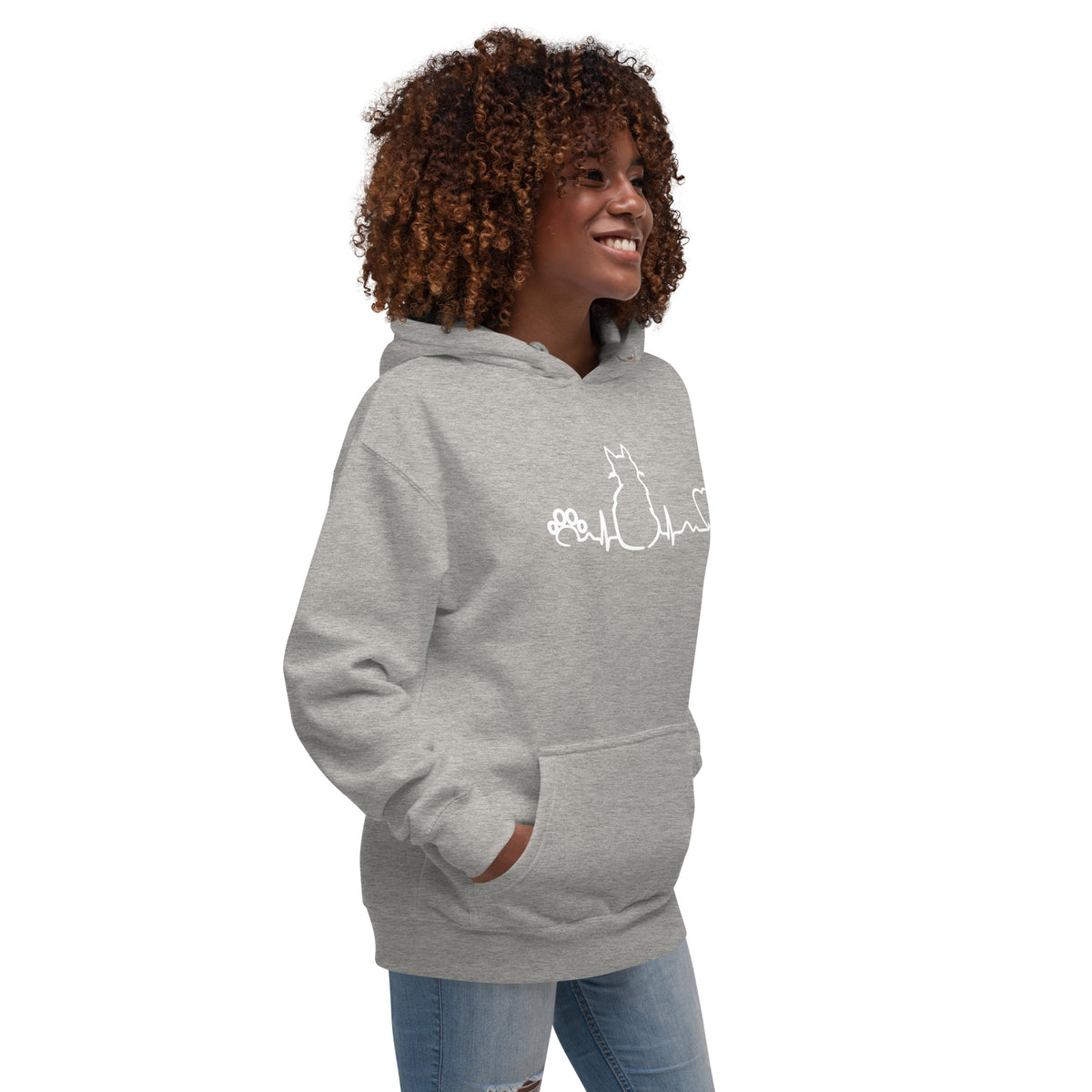 NOMV Cat Pulse Unisex Premium Hoodie-NOMV-I love Veterinary