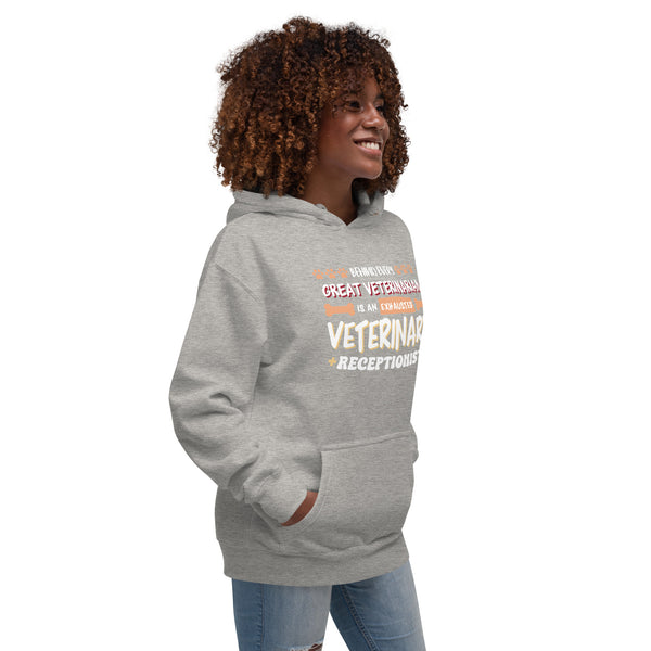 Exhausted veterinary receptionist Women's Premium Hoodie-I love Veterinary