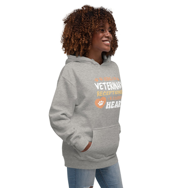 Veterinary receptionist work of heart Women's Premium Hoodie-I love Veterinary