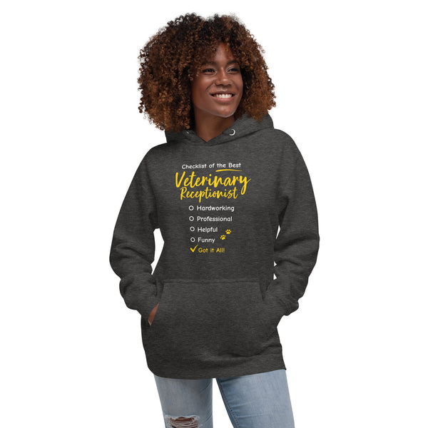 Veterinary Receptionist checklist Women's Premium Hoodie-I love Veterinary