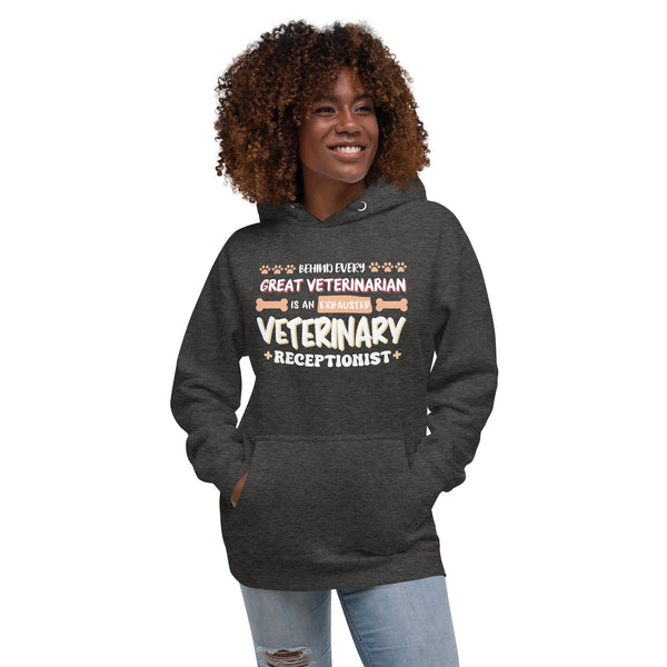 Exhausted veterinary receptionist Women's Premium Hoodie-I love Veterinary