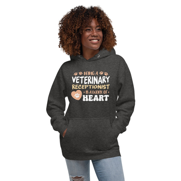 Veterinary receptionist work of heart Women's Premium Hoodie-I love Veterinary