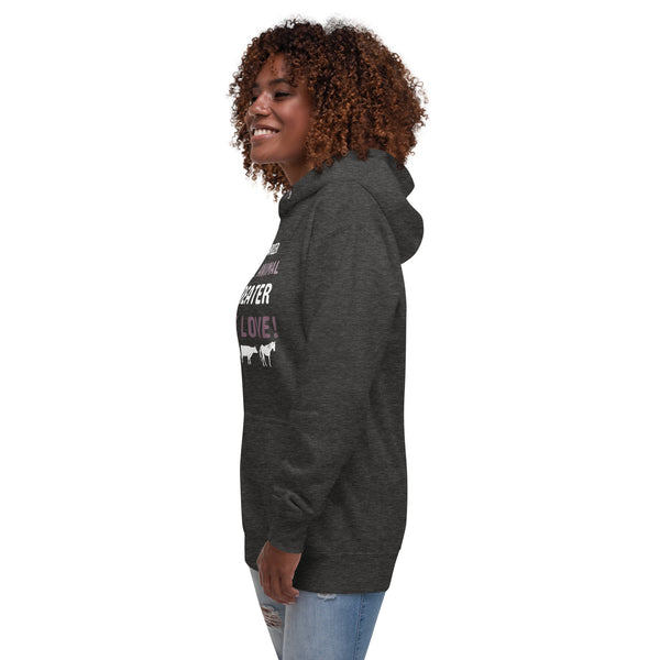 Larger the animal- Greater the love! Women’s Premium Hoodie-I love Veterinary
