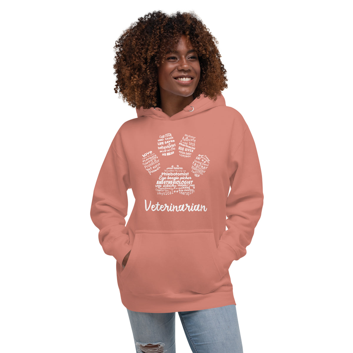 Veterinarian Paw Print Unisex Premium Hoodie-Premium Unisex Hoodie-I love Veterinary