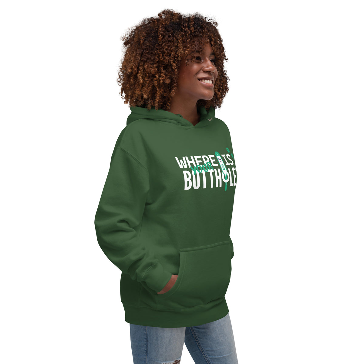 Where is your buthole Unisex Premium Hoodie-Premium Unisex Hoodie-I love Veterinary