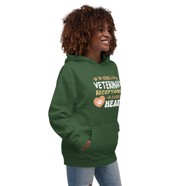 Veterinary receptionist work of heart Women's Premium Hoodie-I love Veterinary