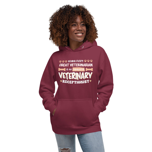 Exhausted veterinary receptionist Women's Premium Hoodie-I love Veterinary
