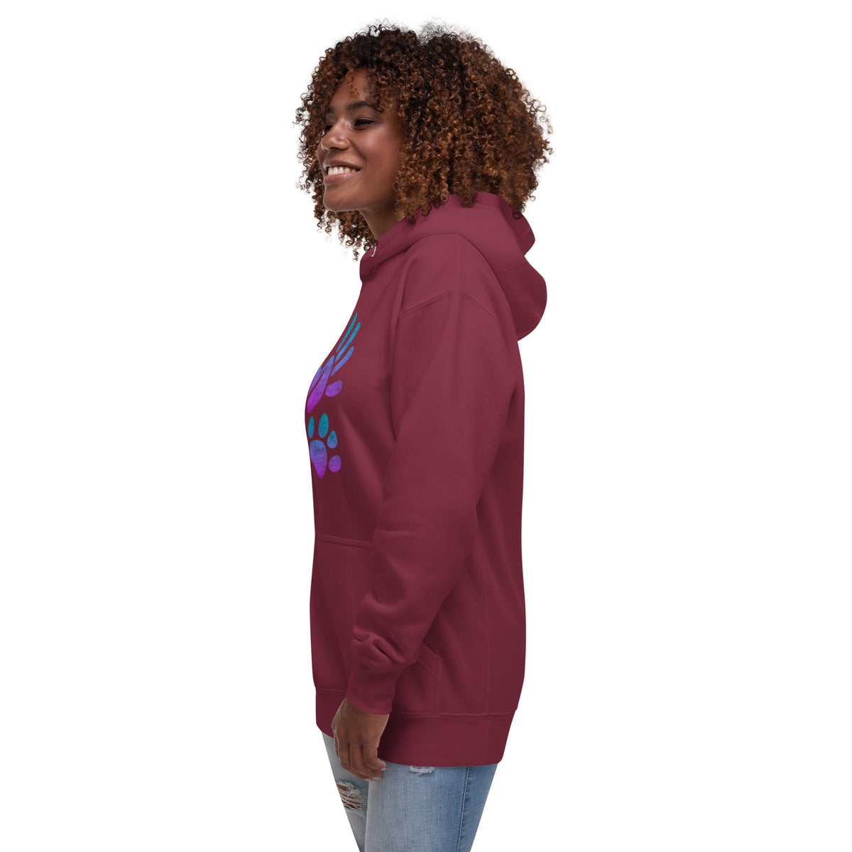 Hand Paw Prints Unisex Premium Hoodie-Premium Unisex Hoodie-I love Veterinary