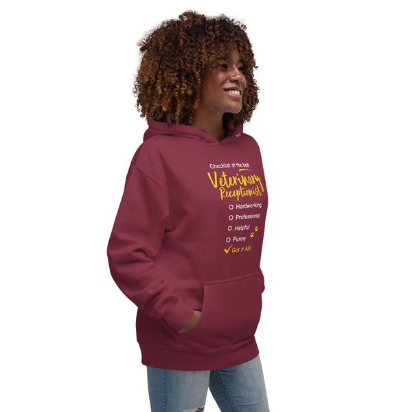 Veterinary Receptionist checklist Women's Premium Hoodie-I love Veterinary