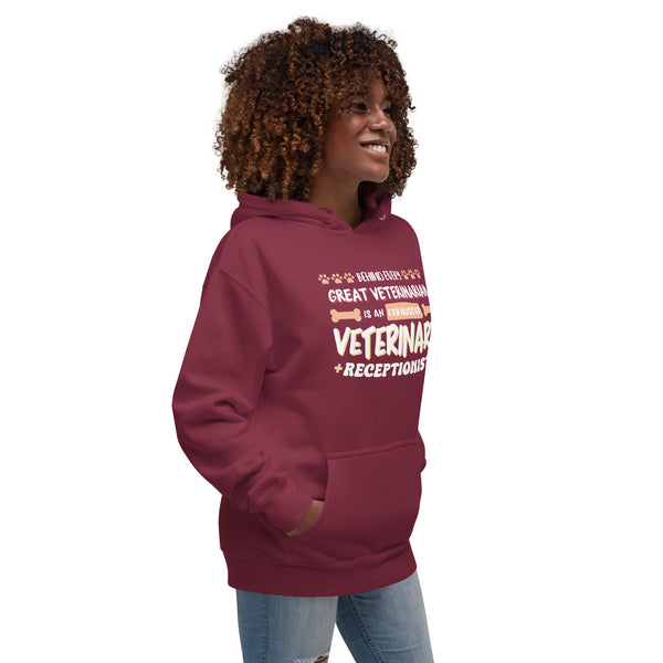 Exhausted veterinary receptionist Women's Premium Hoodie-I love Veterinary