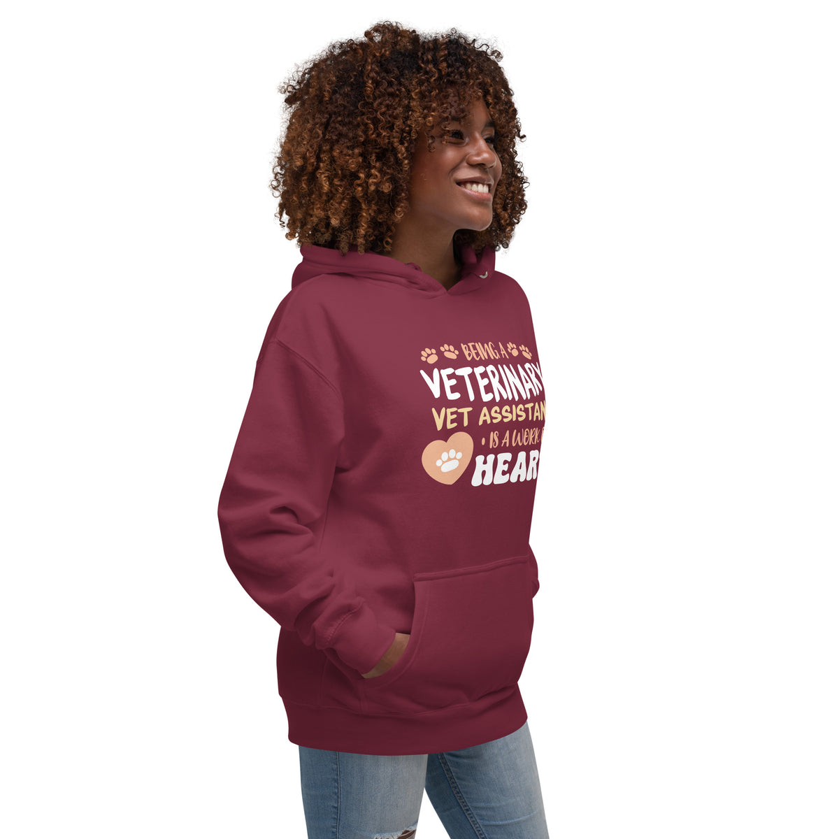 Work Of Heart Women's Premium Hoodie-I love Veterinary