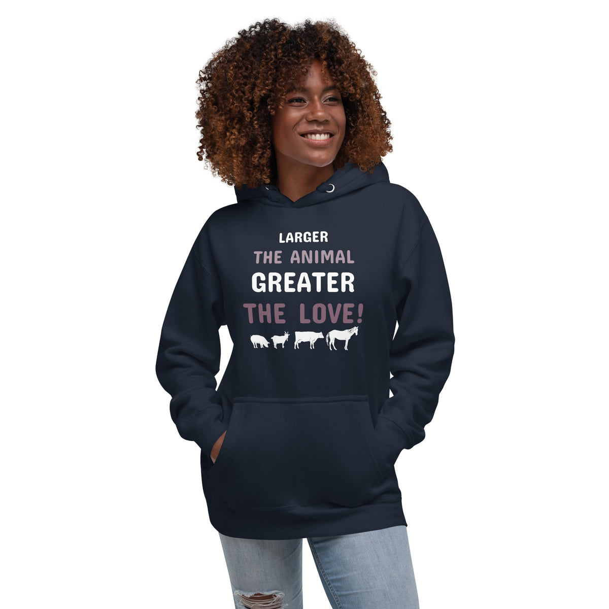 Larger the animal- Greater the love! Women’s Premium Hoodie-Premium Unisex Hoodie-I love Veterinary