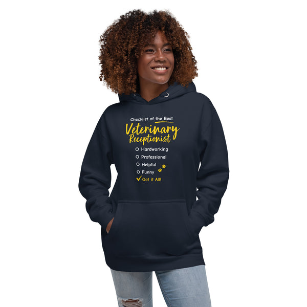 Veterinary Receptionist checklist Women's Premium Hoodie-I love Veterinary