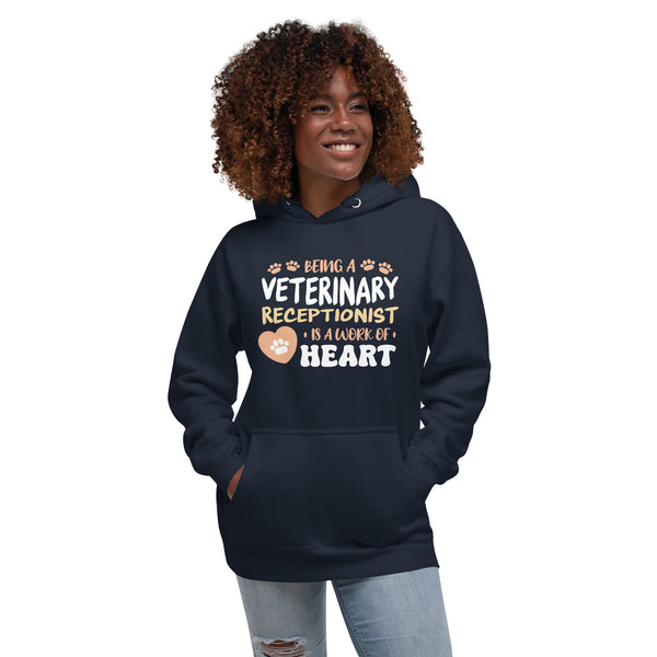 Veterinary receptionist work of heart Women's Premium Hoodie-I love Veterinary