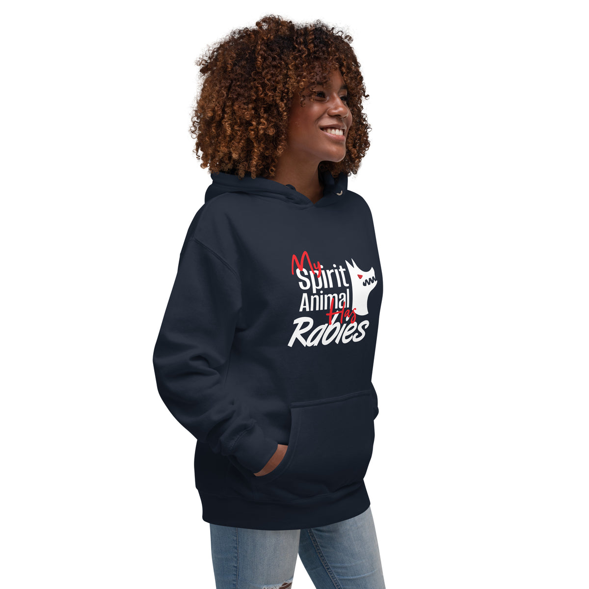 My spirit animal has rabies Unisex Premium Hoodie-Premium Unisex Hoodie-I love Veterinary