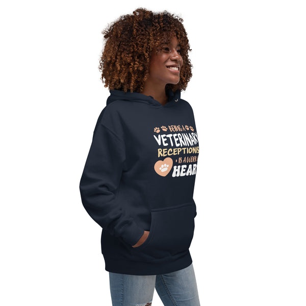 Veterinary receptionist work of heart Women's Premium Hoodie-I love Veterinary