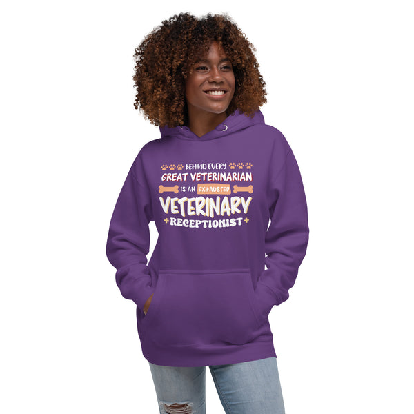 Exhausted veterinary receptionist Women's Premium Hoodie-I love Veterinary