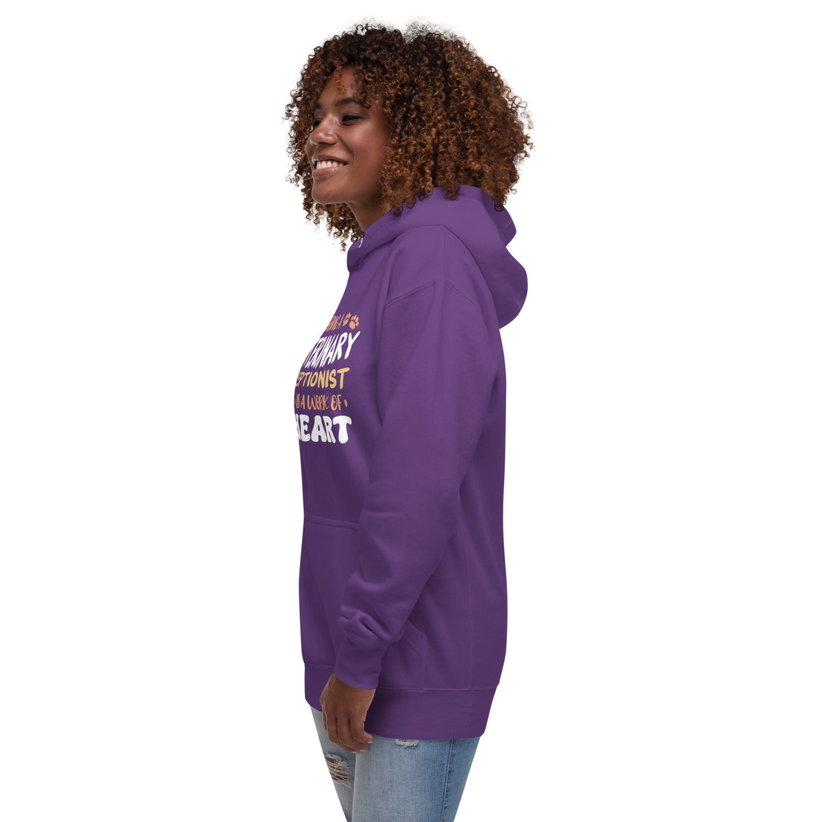 Veterinary receptionist work of heart Women's Premium Hoodie-I love Veterinary