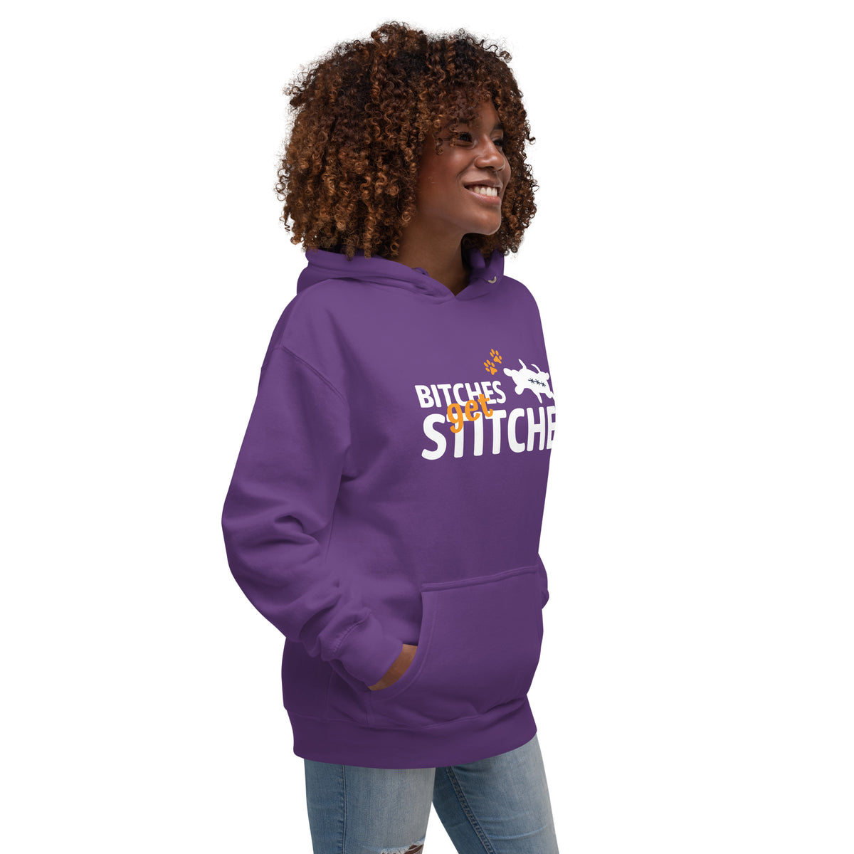 Bitches get stitches Unisex Premium Hoodie-Premium Unisex Hoodie-I love Veterinary