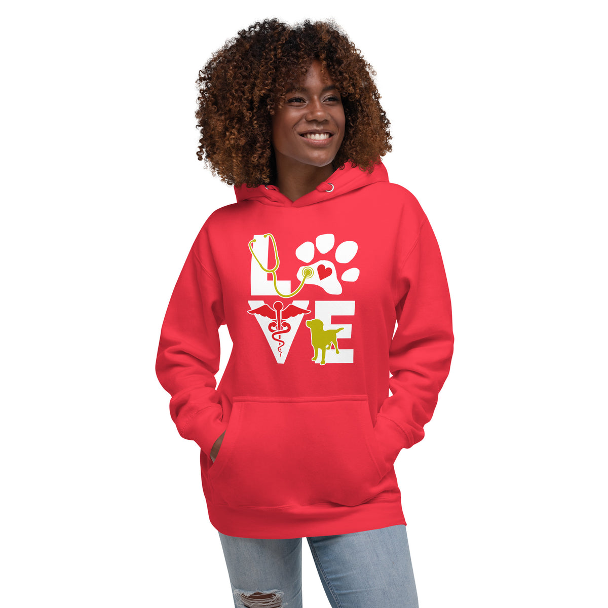 Love Veterinary Dog Unisex Premium Hoodie-Premium Unisex Hoodie-I love Veterinary