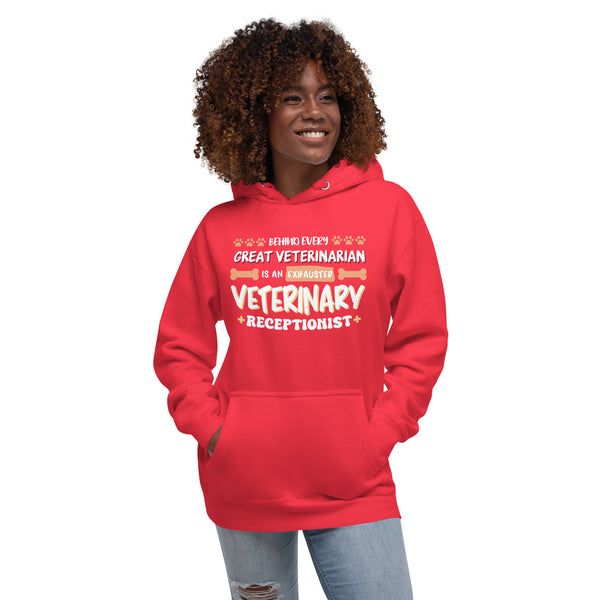 Exhausted veterinary receptionist Women's Premium Hoodie-I love Veterinary