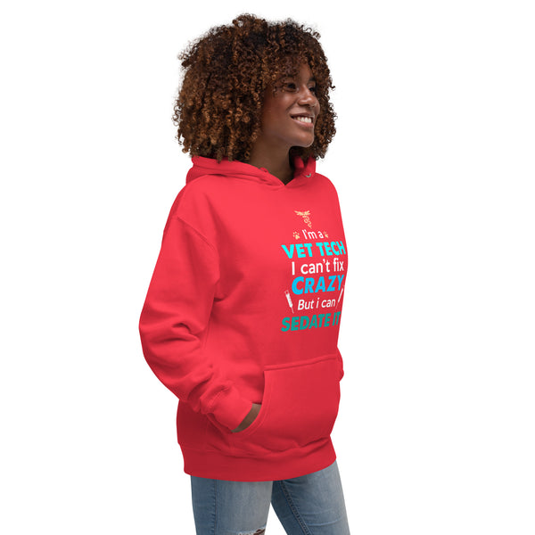 NOMV Vet Tech Can't fix crazy Unisex Premium Hoodie-Premium Unisex Hoodie-I love Veterinary