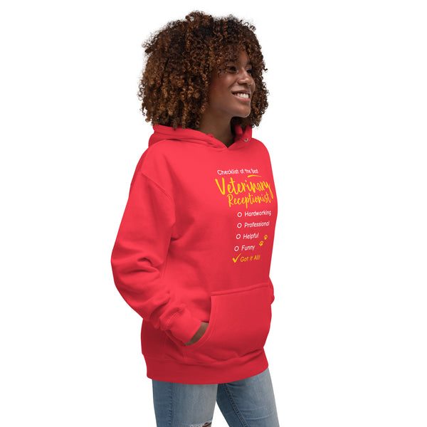 Veterinary Receptionist checklist Women's Premium Hoodie-I love Veterinary