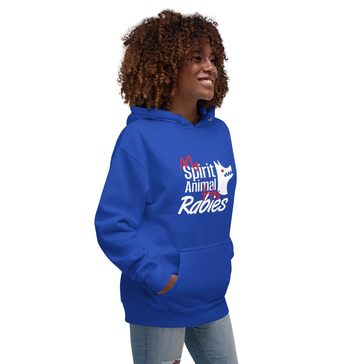 My spirit animal has rabies Unisex Premium Hoodie-Premium Unisex Hoodie-I love Veterinary