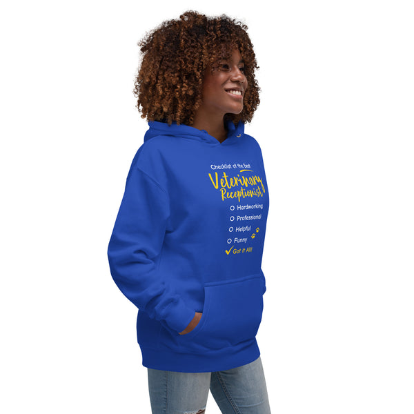 Veterinary Receptionist checklist Women's Premium Hoodie-I love Veterinary