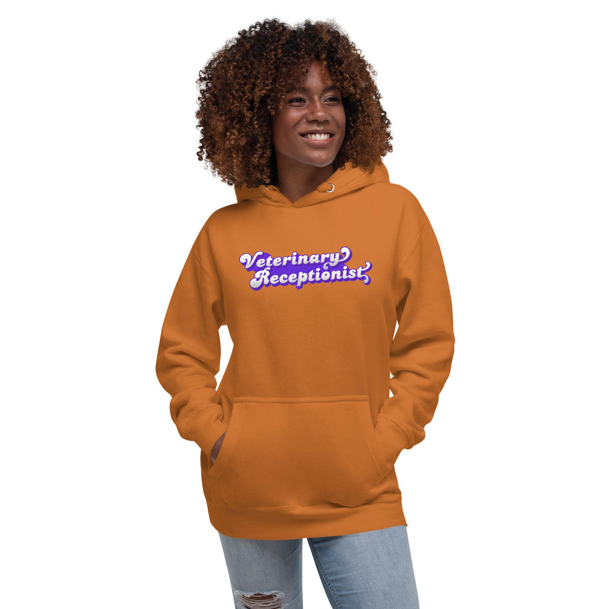 Veterinary Receptionist Women's Premium Hoodie-I love Veterinary