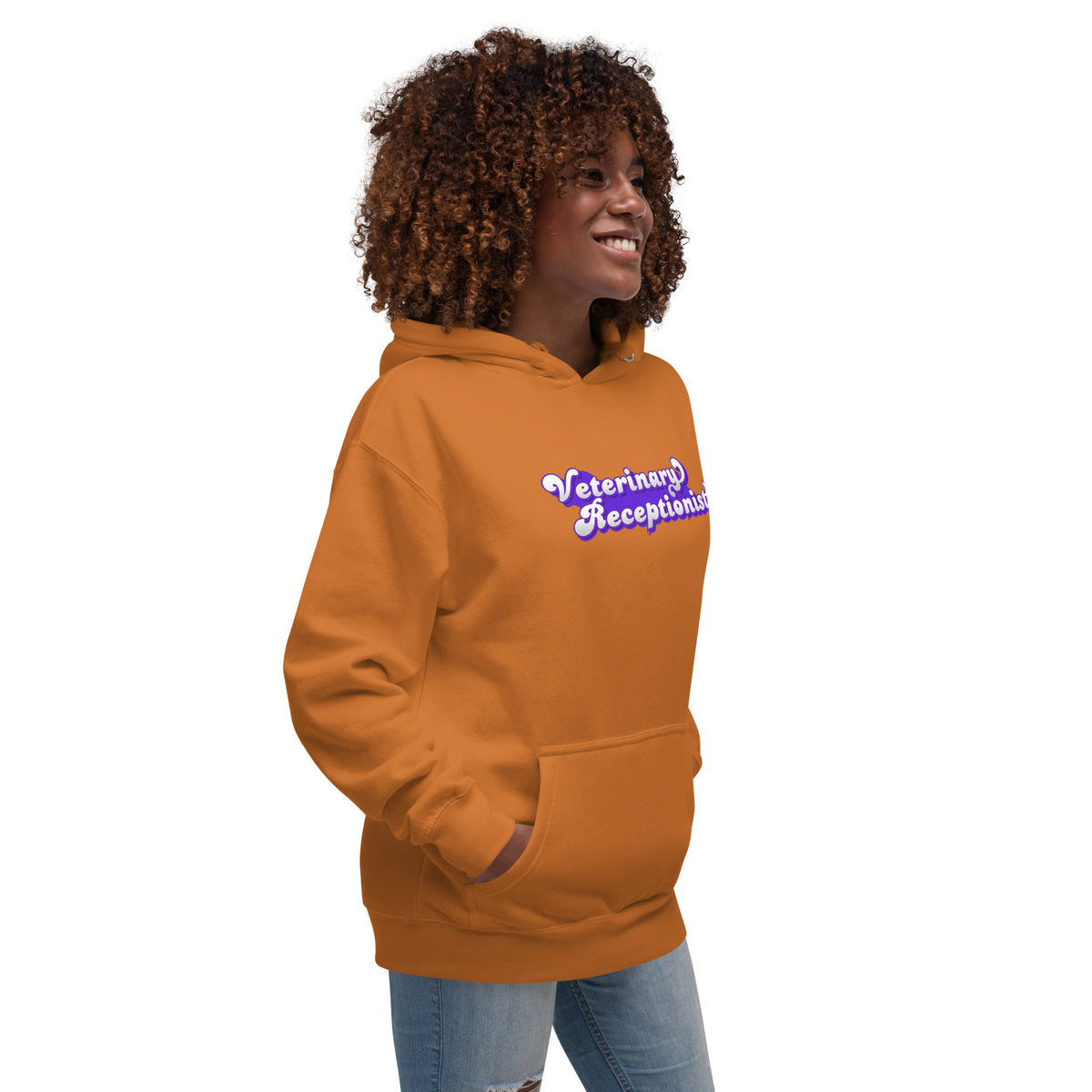 Veterinary Receptionist Women's Premium Hoodie-I love Veterinary