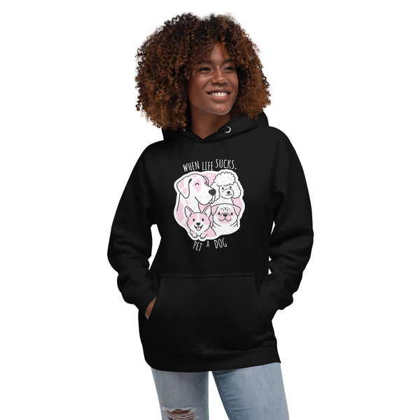 When life sucks pet a dog Women's Premium Hoodie-I love Veterinary