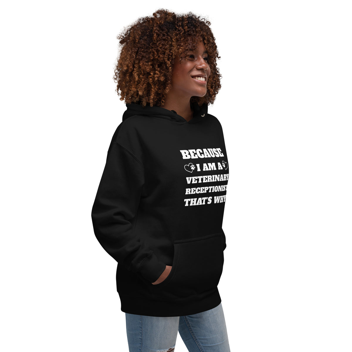 Because I am a vet receptionist Women's Premium Hoodie-I love Veterinary