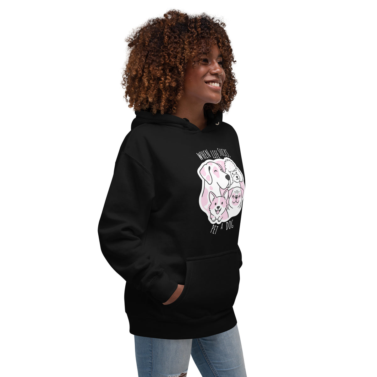 When life sucks pet a dog Women's Premium Hoodie-I love Veterinary
