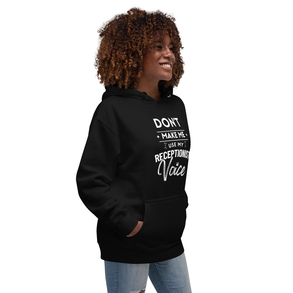 Don't make me use my receptionist voice Women's Premium Hoodie-I love Veterinary