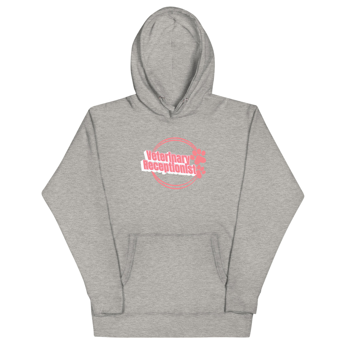 Vet Receptionist circle two paws Women's Premium Hoodie-I love Veterinary
