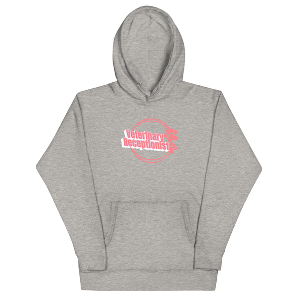 Vet Receptionist circle two paws Women's Premium Hoodie-I love Veterinary