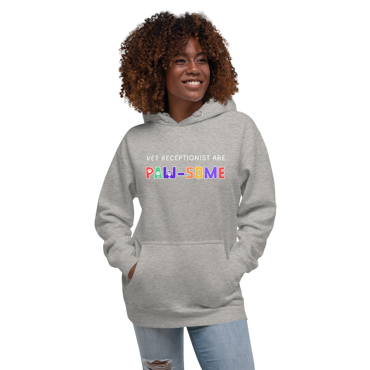 Vet receptionist are paw-some Women's Premium Hoodie-I love Veterinary