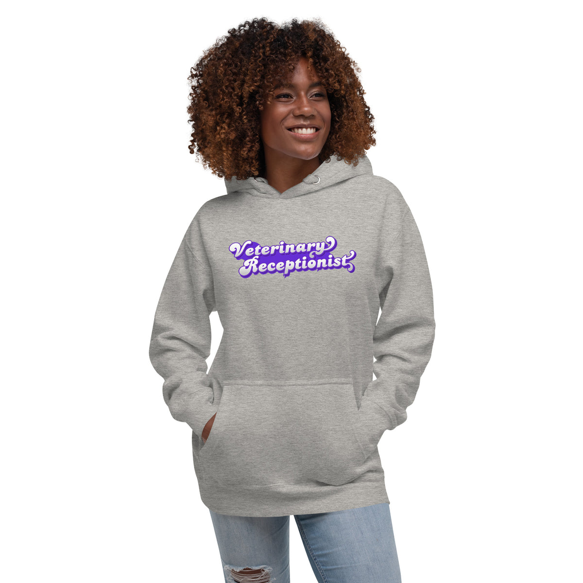 Veterinary Receptionist Women's Premium Hoodie-I love Veterinary
