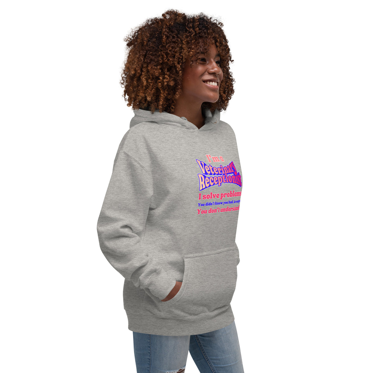 I'm a vet receptionist, I solve problems 2 Women's Premium Hoodie-I love Veterinary