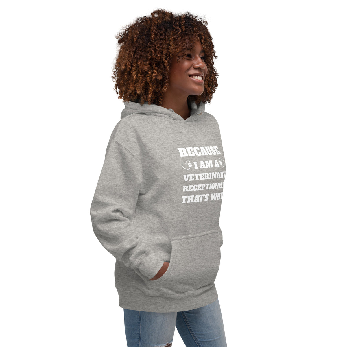 Because I am a vet receptionist Women's Premium Hoodie-I love Veterinary
