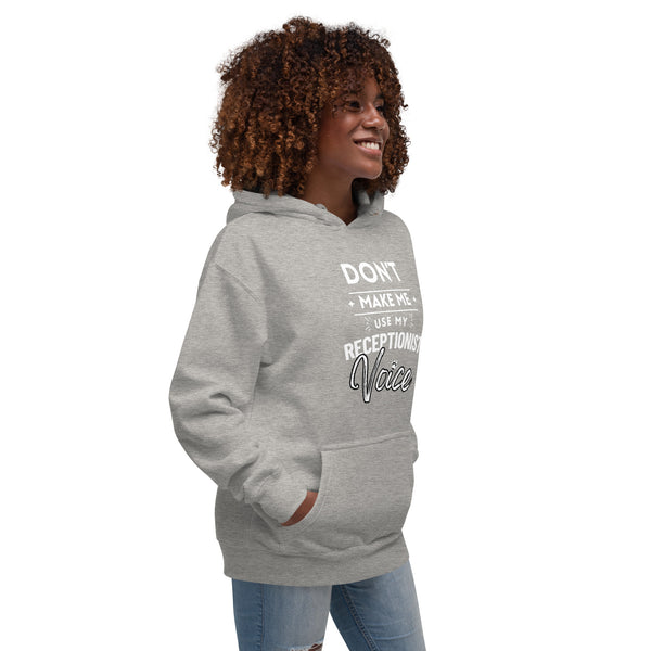 Don't make me use my receptionist voice Women's Premium Hoodie-I love Veterinary
