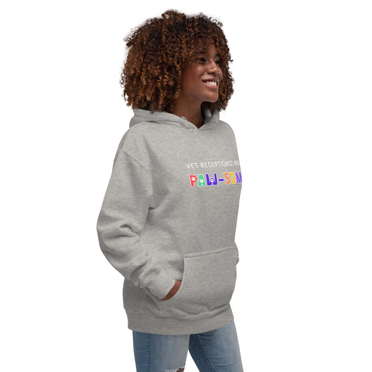 Vet receptionist are paw-some Women's Premium Hoodie-I love Veterinary
