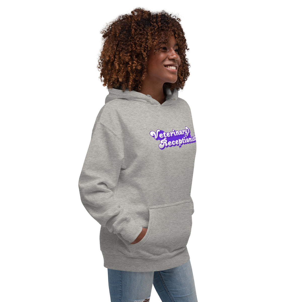 Veterinary Receptionist Women's Premium Hoodie-I love Veterinary