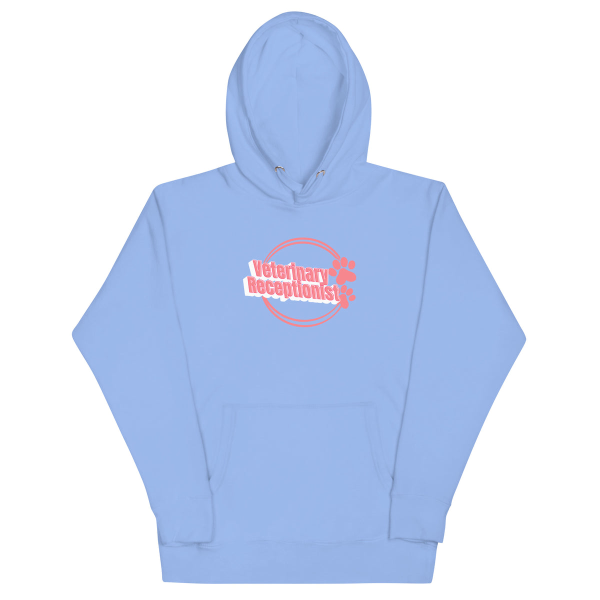 Vet Receptionist circle two paws Women's Premium Hoodie-I love Veterinary