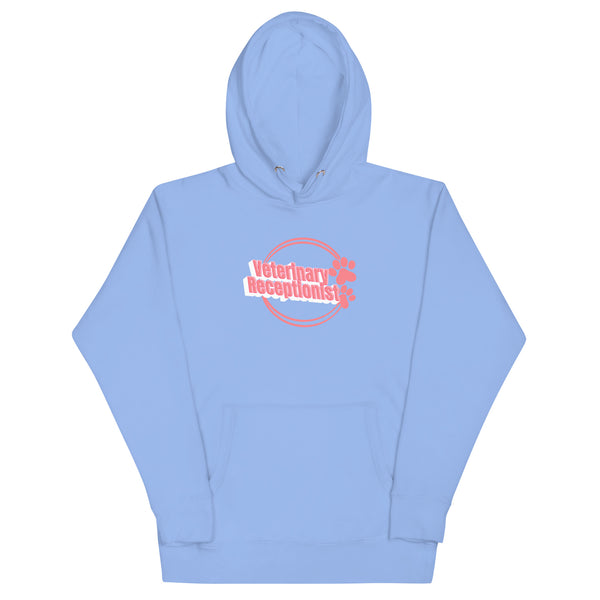 Vet Receptionist circle two paws Women's Premium Hoodie-I love Veterinary